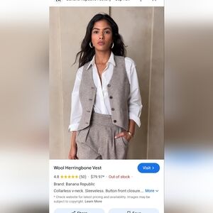 Banana Republic Herringbone Vest and Pants wool blend